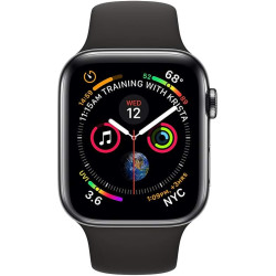 Apple Watch (Série 4) GPS 44mm - Aluminium Gris sidéral - Bracelet Sport Noir - Reconditionné