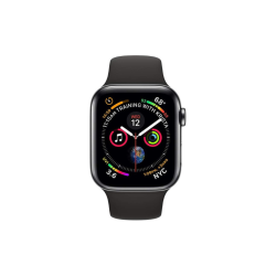 Apple Watch (Série 4) GPS 44mm - Aluminium Gris sidéral - Bracelet Sport Noir - Reconditionné