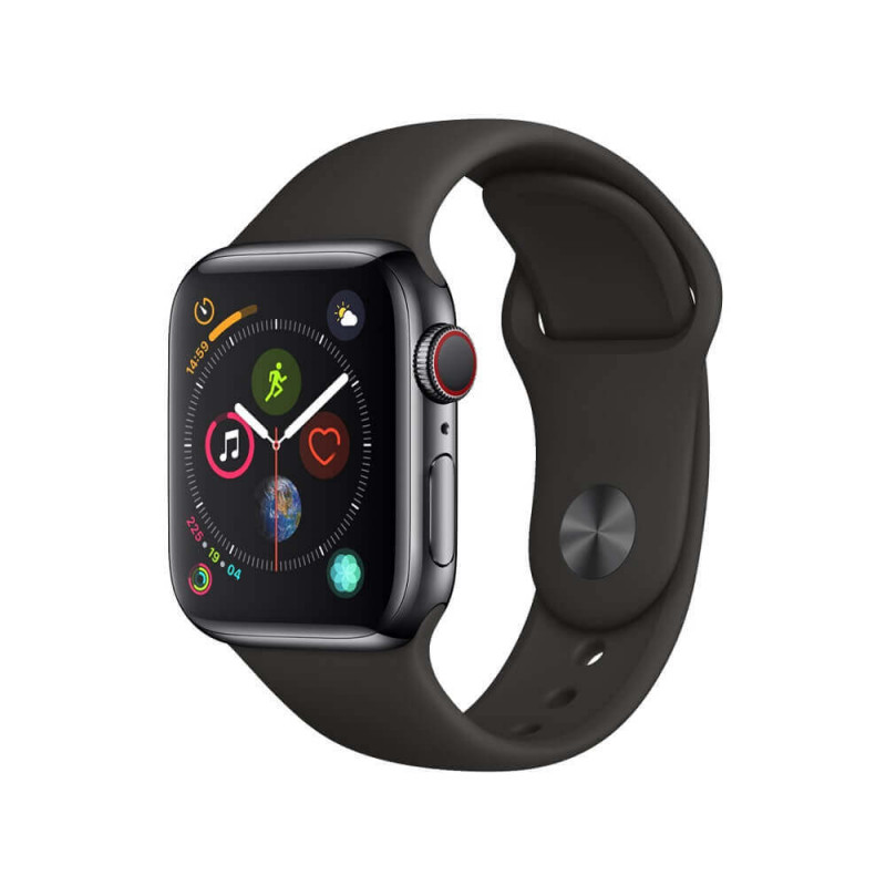 Apple Watch (Série 4) GPS 40mm - Aluminium Gris sidéral - Bracelet Sport Noir - Reconditionné