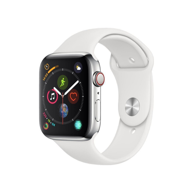 Apple Watch (Série 4) 40mm - Aluminium Argent - Bracelet Sport Blanc - Reconditionné