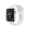 Apple Watch (Série 4) 44mm - Aluminium Argent - Bracelet Sport Blanc - Reconditionné