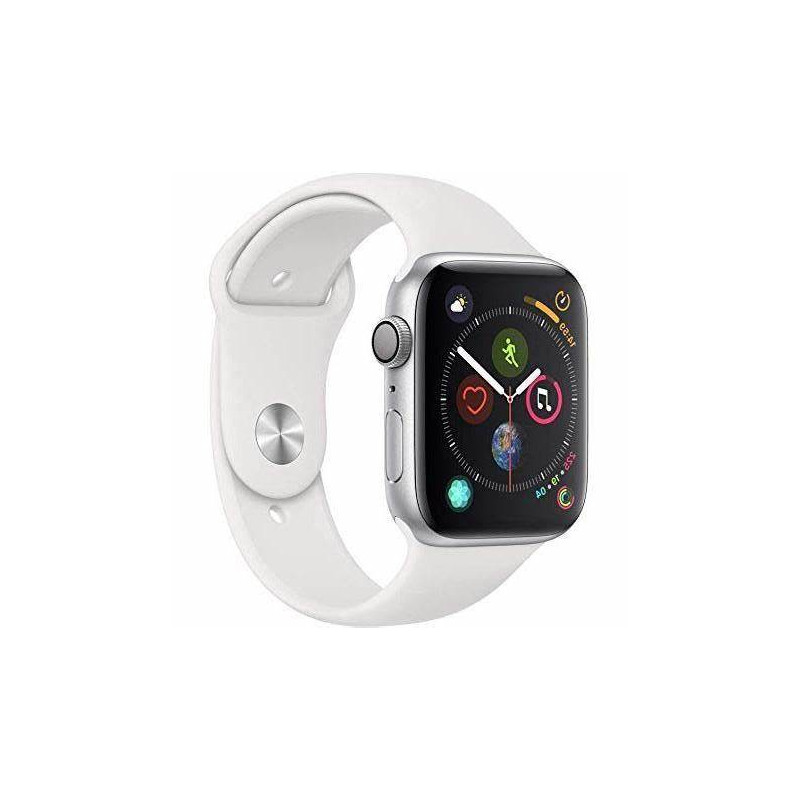 Apple Watch (Série 4) 44mm - Aluminium Argent - Bracelet Sport Blanc - Reconditionné