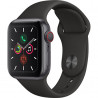 Apple Watch (Série 5) 4G  40mm - Aluminium Gris Sidéral - Bracelet Sport Noir - Reconditionné