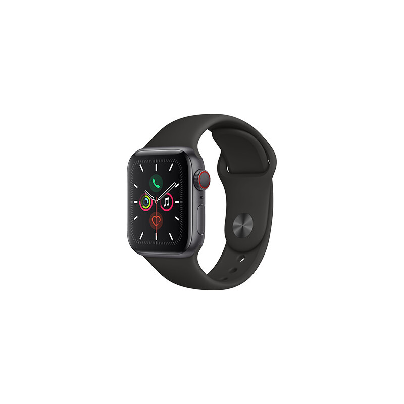 Apple Watch (Série 5) GPS  40mm - Aluminium Gris Sidéral - Bracelet Sport Noir - Reconditionné