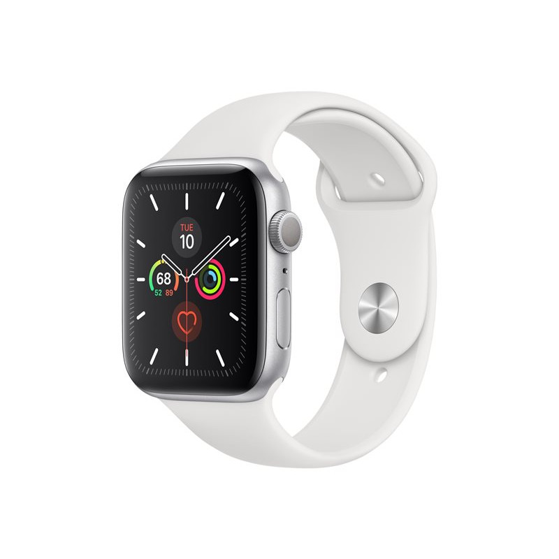 Apple Watch (Série 5) 44mm - Aluminium Argent - Bracelet Sport Blanc - Reconditionné