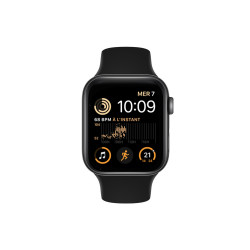 Apple Watch (Série SE) 40mm Noir - Bracelet Sport Noir - Reconditionné