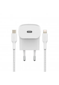 Chargeur Belkin 20W USB-C + câble USB-C Belkin vers Lightning (1M)