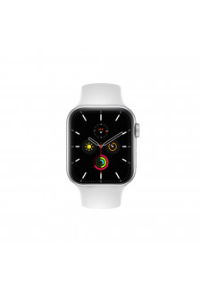 Apple Watch (Série 5) 4G 44mm - Aluminium Argent - Bracelet Sport Blanc - Reconditionné