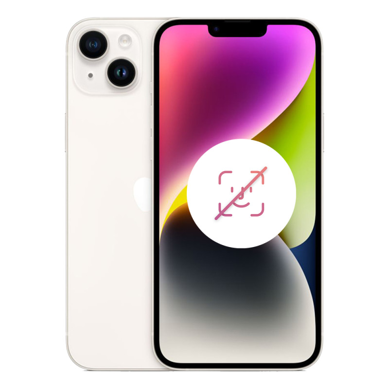 iPhone 14 128 Go Lumière Stellaire Reconditionné - Blanc sans FACE ID