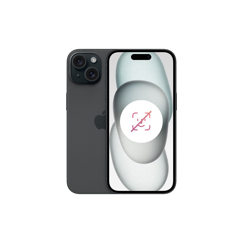 iPhone 15 256 Go Noir Reconditionné sans FACE ID