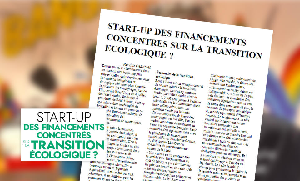 START-UP DES FINANCEMENTS CONCENTRES SUR LA TRANSITION ECOLOGIQUE ?
